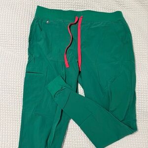 Figs Green Joggers with Pink Drawstring Large/Tall